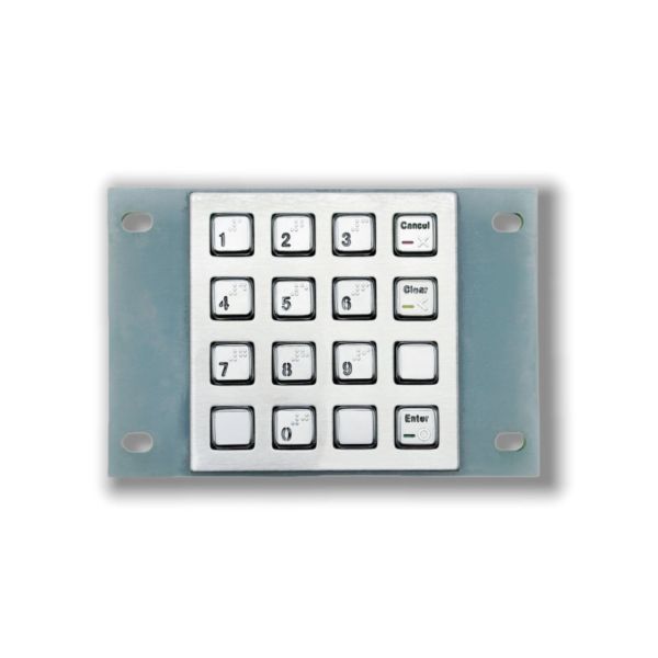 IP65/IK07-rated SUS304 Stainless Steel Backlit Keypad with 2-million-keystroke