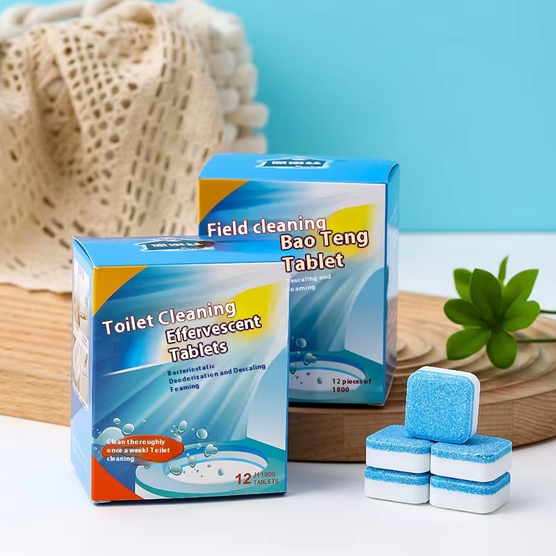 12 comprimés/ boîte Nettoyage des toilettes jetables Comprimés effervescents Parfum solide élimine les odeurs Comprimés nettoyants des toilettes
