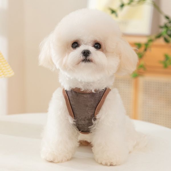 Taille réglable Impression vintage Chiots portant des vêtements avec du tissu respirant en microfibre