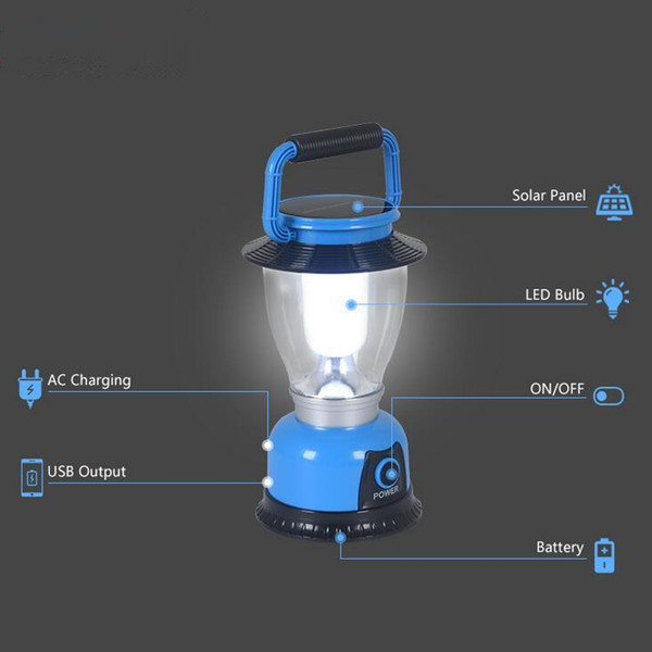 Solar Camp Light Outdoor Garden Lamp with Two Gears for Camping