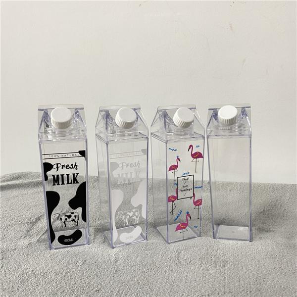 16oz 32oz Eco-friendly Kids Water Bottle Clear Milk Carton Custom Design Logo Stocked
