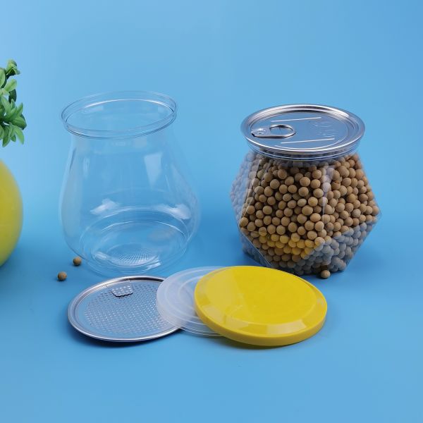 Clear PET Diamond 30g 650ml Plastic Cookie Jar Containers