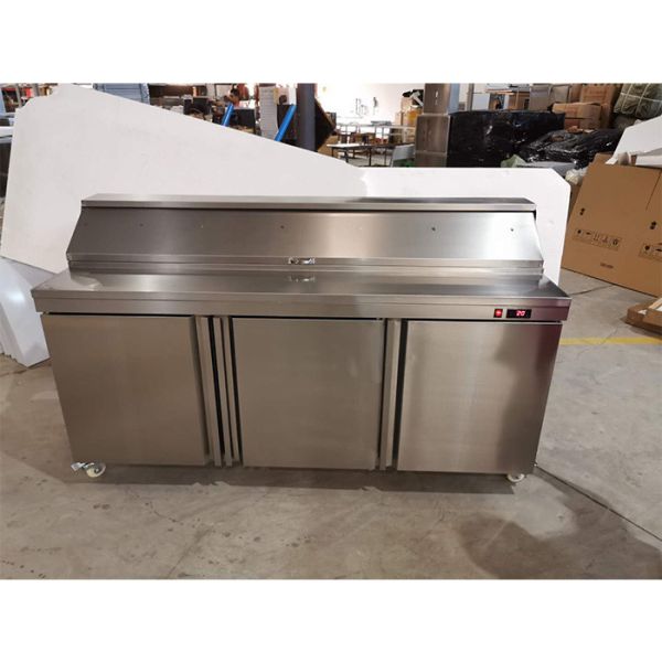 Fan Cooling 350L Salad Bar Display Fridge for restaurant