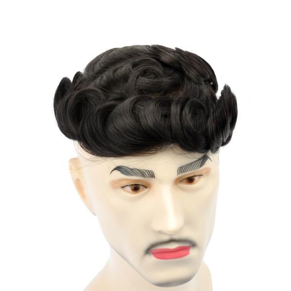 Toupet pour hommes noirs, cheveux 8*10, base pour hommes, toupet en vrais cheveux, dentelle française