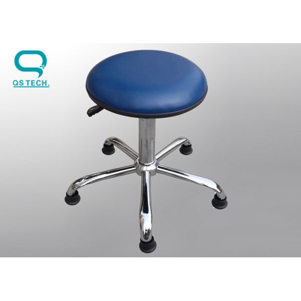Blue PU Leather Adjustable Rotary Clean Room Chair