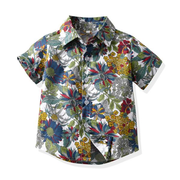 80cm-130cm Children's Outfit Set Kid Boys Short Sleeved Shorts Sets