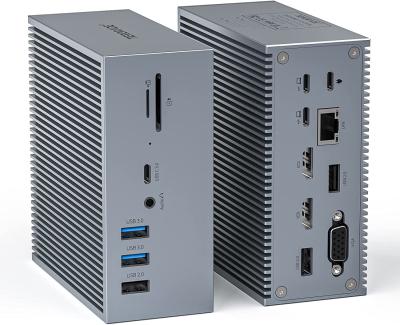 Estação de acoplagem 4K USB C com cabo integrado para saída de vídeo 4K e dissipação de calor
