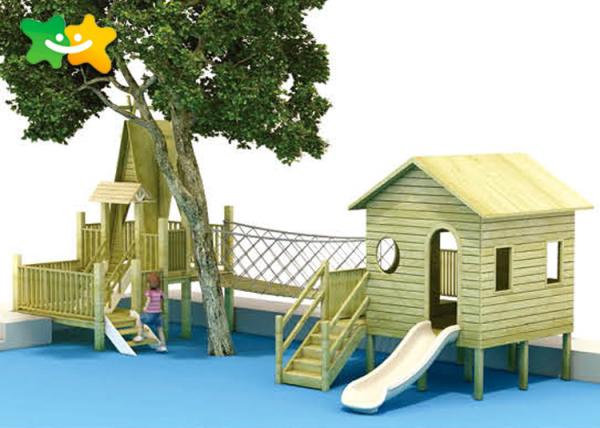 Customized Wooden Playground Slide , Childrens White Wooden Slide Pe Board