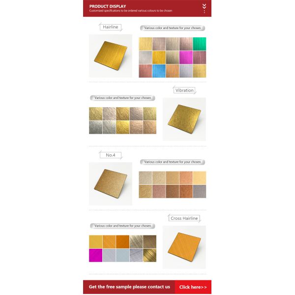 304 Нержавеющая сталь Цветовая плита Аиси 2 мм Щетки Ss 316 Декоративные волосы Листы из нержавеющей стали