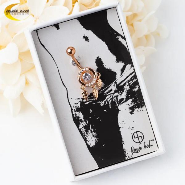 Joyería para piercing corporal de acero quirúrgico de 14G y 10 mm, joyería para el ombligo