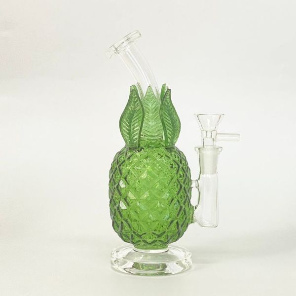 Creative Handmade Green Yellow Glass Water Bongs 6mm Thickness