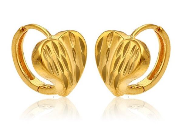 New Elegant Gift, Fashion Heart Ear Cuff Clip Gold Plated Earrings
