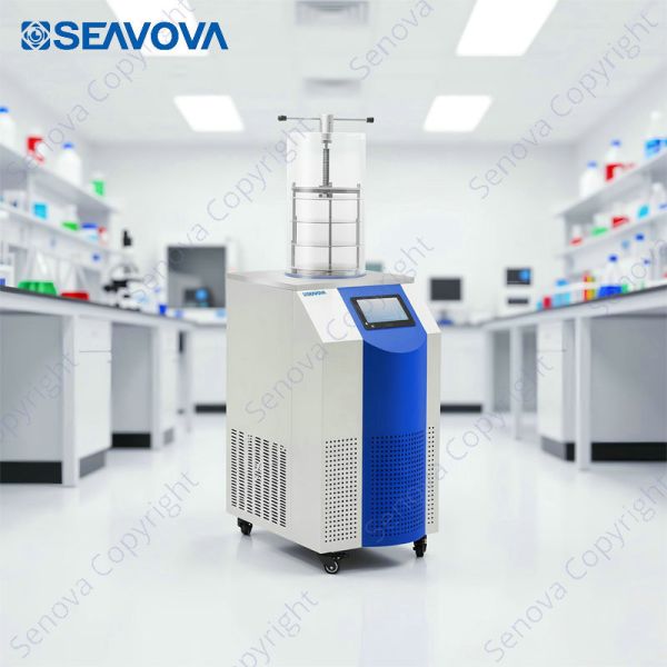 6Kg/Batch Vertical Freeze Dryer -60C Lyophilization Laboratory
