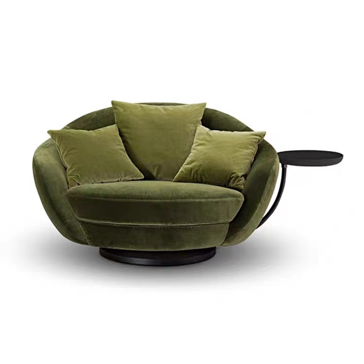 ODM OEM Villa Home Hotel Rotating Sofa Chair With Tray