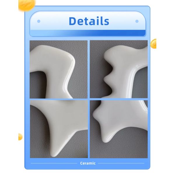 Body and Facial Massager for 2024 Ceramic Gua Sha Tool Guasha Stone Self Skin Care Spa Face Lifting Body Slimming Scraper