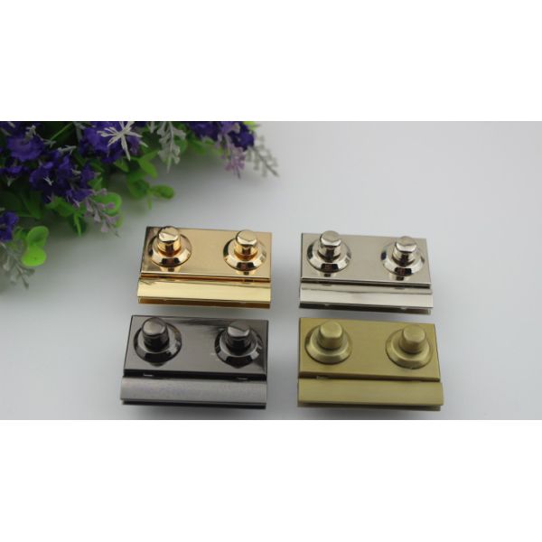 New designs metal zinc alloy pu leather purse turn lock with nickel free