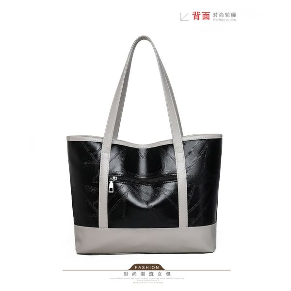 Women Oem Fashion PU Leather Handbags Oversize Green Black Wholesale with Personalized LOGO