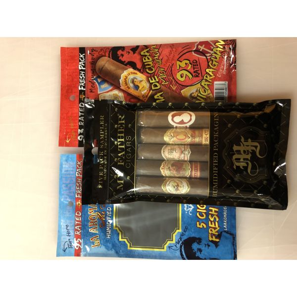 Cigar Humidor Bags With Gravure Printing Cigar Moisturizing Pouch Cigar Humidority Bags Ziplock Cigar Humidor Bag