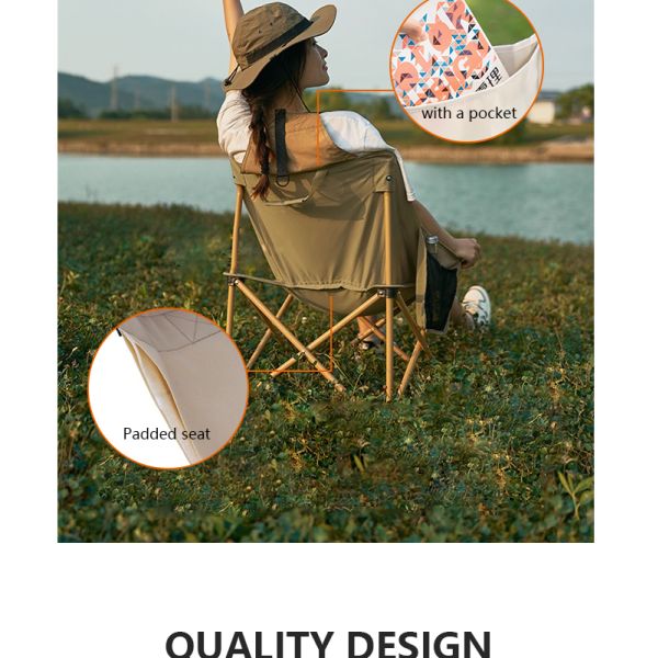 100 kg Capacidad silla de acampar plegable de metal 60x50x66cm