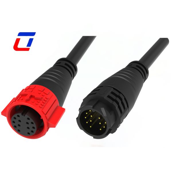 M19 Low Current 5A Outdoor Lighting Connectors Push Locking 14 Pin Waterproof Connector