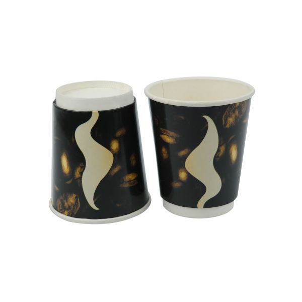 8oz Biodegradable Cold Drink Paper Cups Black Or White PS Lids Available