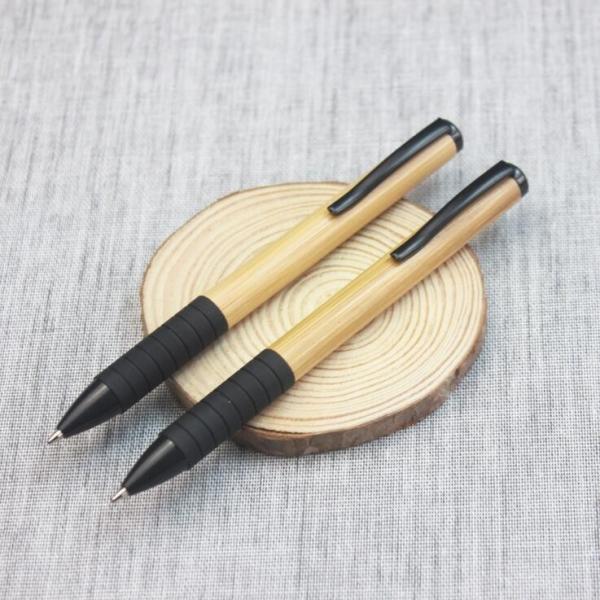 Personalised stylish office supply wooden ball pen with black grip