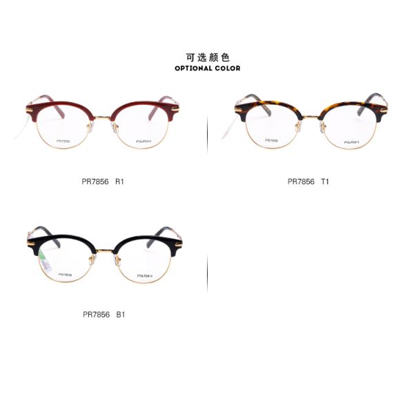 Fashionable Unisex Parim Eyeglasses Frames Light Half Frame Round Eye