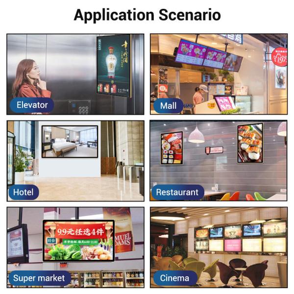 Wall Mount Menu Board Digital Signage Electronic LED Advertising Screens for Restaurant Cafe