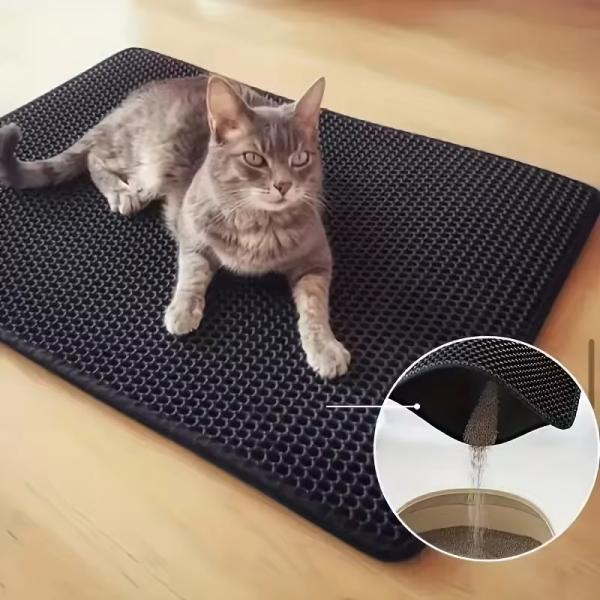Washable Pet Accessories Double Layer Cat Litter Trapping Mat Waterproof