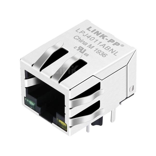 Pulse JX0011D21BNL Compatible LINK-PP LPJ4011ABNL 10/100 Base-T Tab Down Green/Yellow Led 1x1 Port RJ45 Jack Price