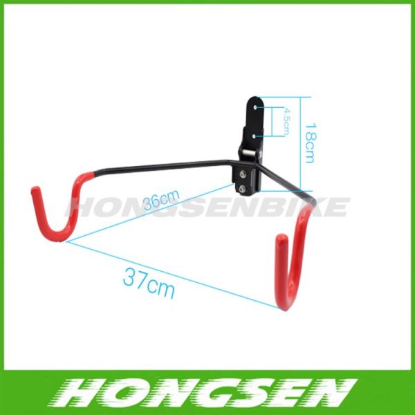 Wall-mounted bike rack perpendicular to wall and ceiling angle