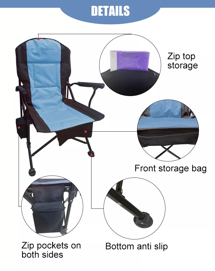 Portable Foldable Beach Chair Oxford Cloth Outdoor Camping Fishing For Events