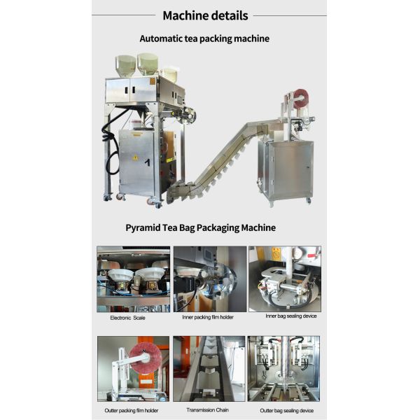 Automatic Electric Loose Leaf Green Tea Tea Bag Packing Machine with PLC Control Filter Paper Sachet Sealing & Labeling