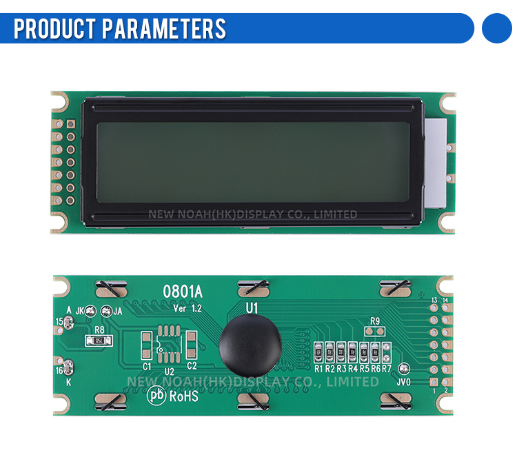 Gray Film 0801A Character LCD Screen 01*8 LCD 8*1 0801 14 PIN Cob LCD Module