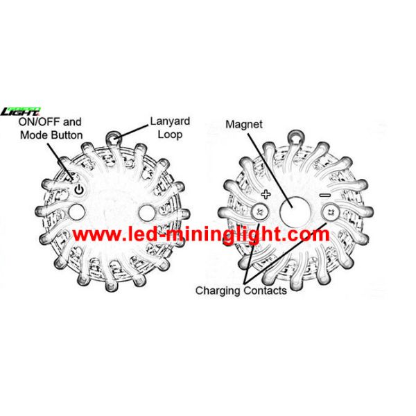 Waterproof IP65 Rechargeable Amber LED Road Flares Flashing Warning Light Roadside Flare Emergency Disc Beacon