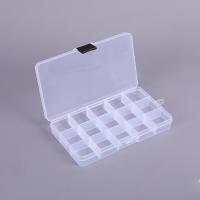 Boîte de rangement en plastique à 15 compartiments avec séparateurs amovibles, serrure noire