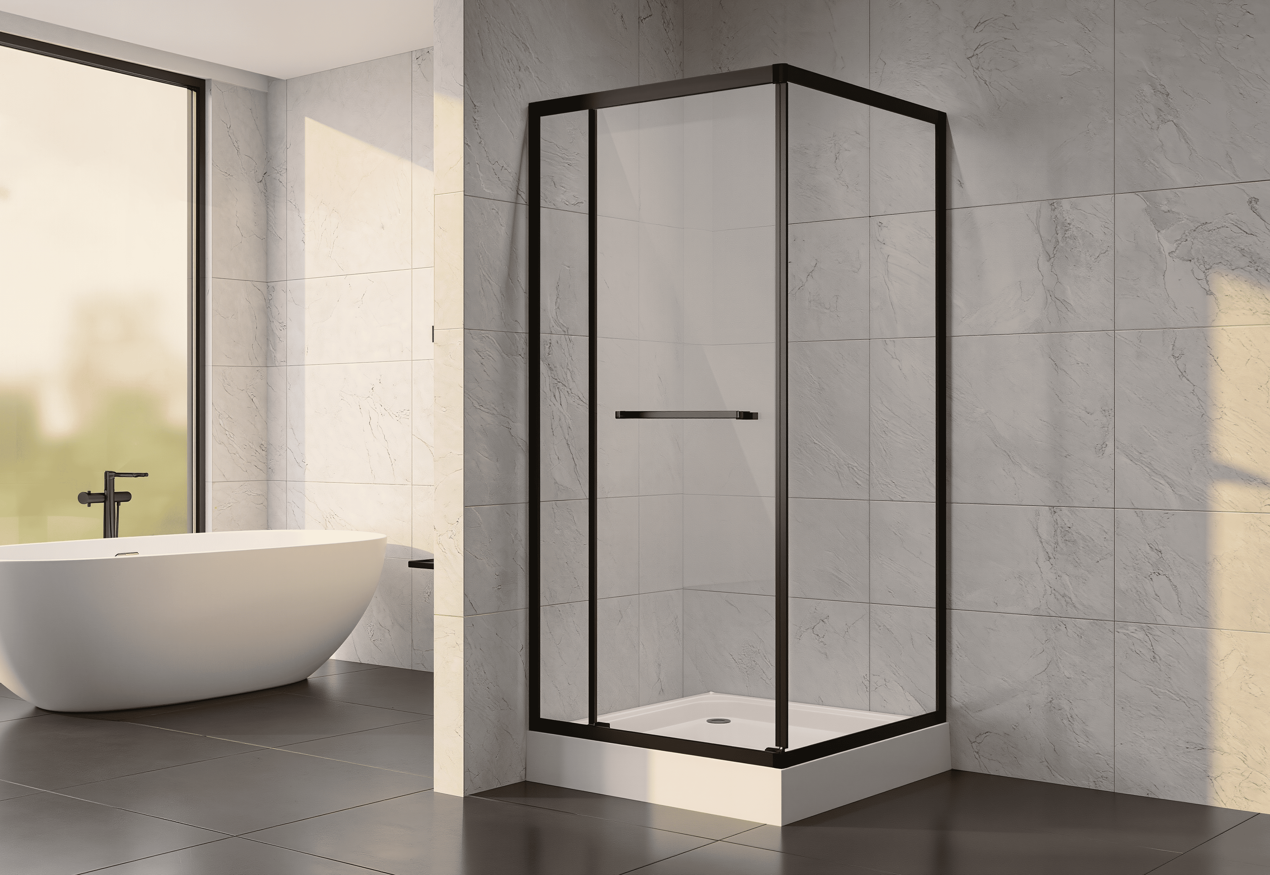 Aluminum Shower Enclosure Bathroom with Folding Door