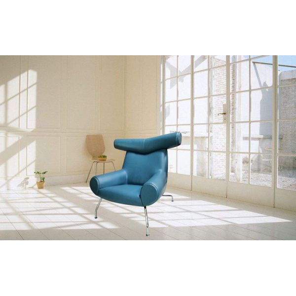 Nordic design Modern Hotel Lobby Lounge Ox Chair Designer Office Sofa Armchair by fiberglass leather