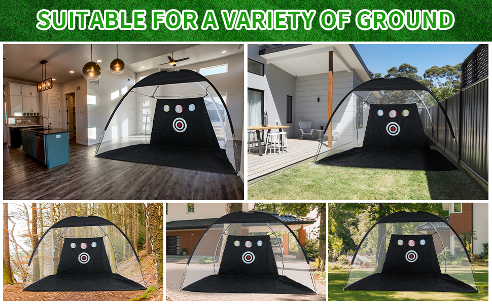 Golf Hitting Cage Practice Aid For Outdoor, Golf Practice Net, Hitting Aids Nets, Portable Golf Impact Nets Cages