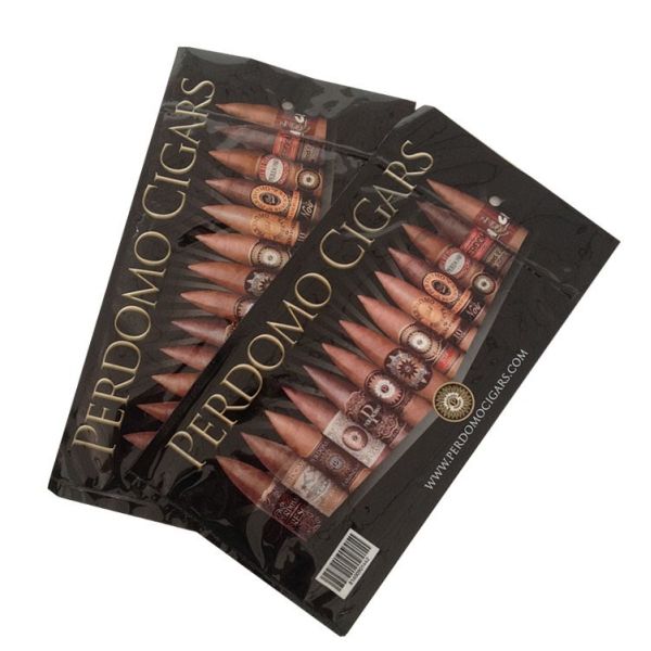 Custom printed three side seal resealable k cigar tobacco leaf plastic packaging bag