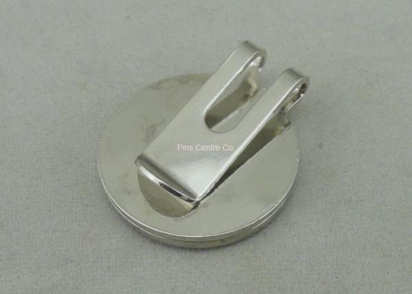 Eco - friendly Golf Cap Clip With Rhinestone , Hard Iron Brooch Pin Emblem