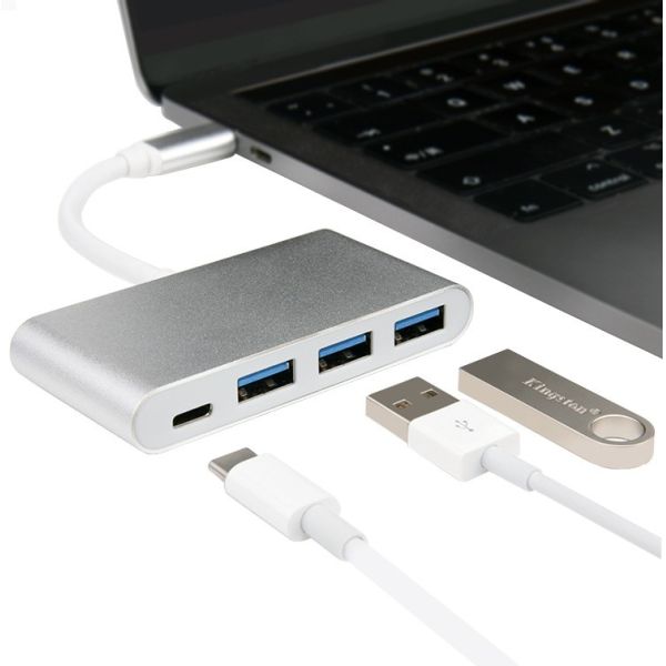 Kico High Speed USB-C Hub Type C to Usb 3.0 * 3 With Type-C Female Port  4-in-1 Factory Price