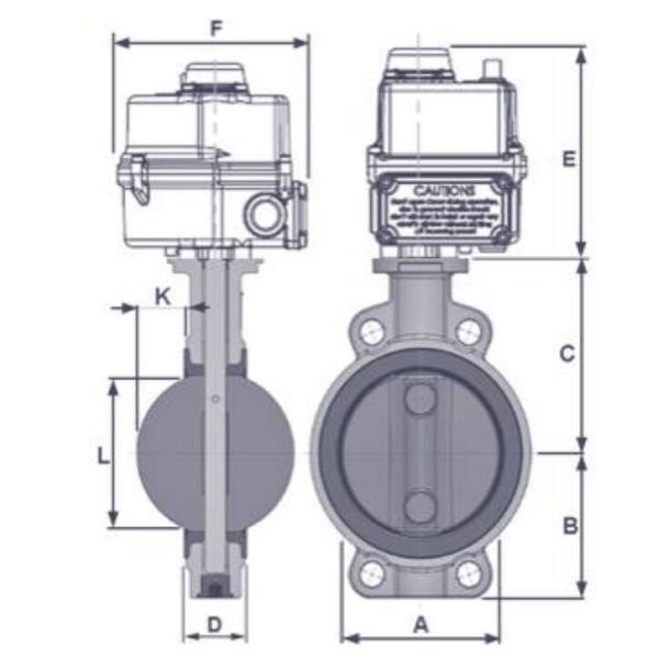 110V - 230V Electrically Operated Butterfly Valve Cast Steel Material Made