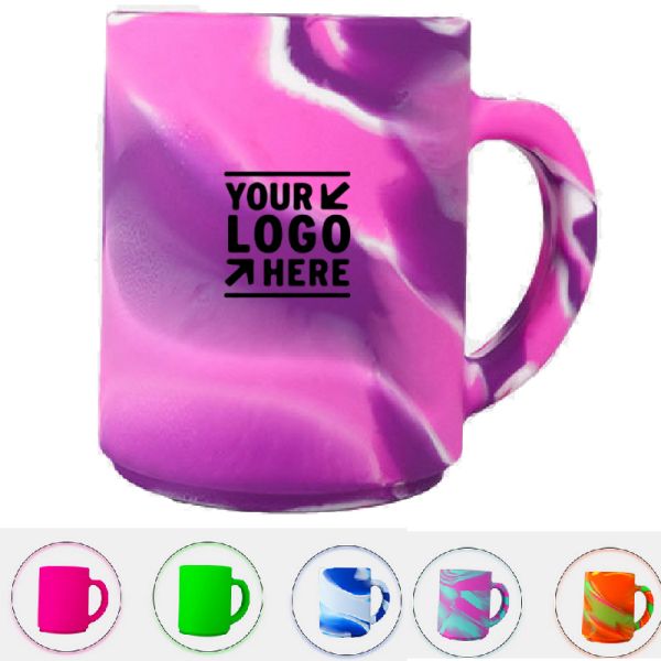 13 OZ Silicone Pint Cup Logo Imprinted Colorful Beer Mug With Handle Travel Tumbler Shatter ProofBest Promotional Gifts