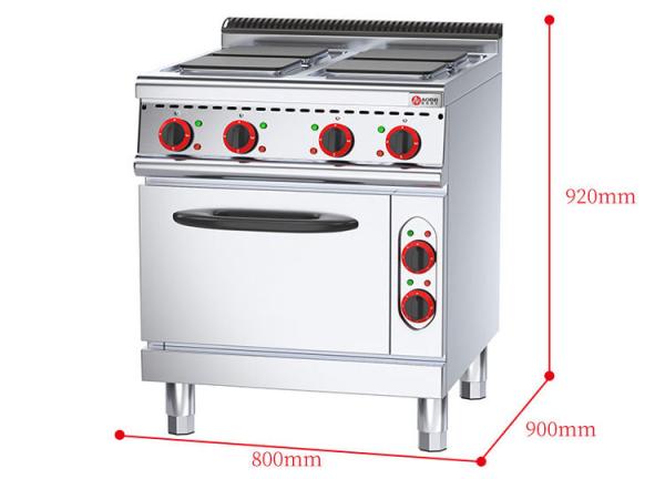 Multifunction Square 4 Hot Plate Range With Electric Oven for Eco-friendly Kitchen
