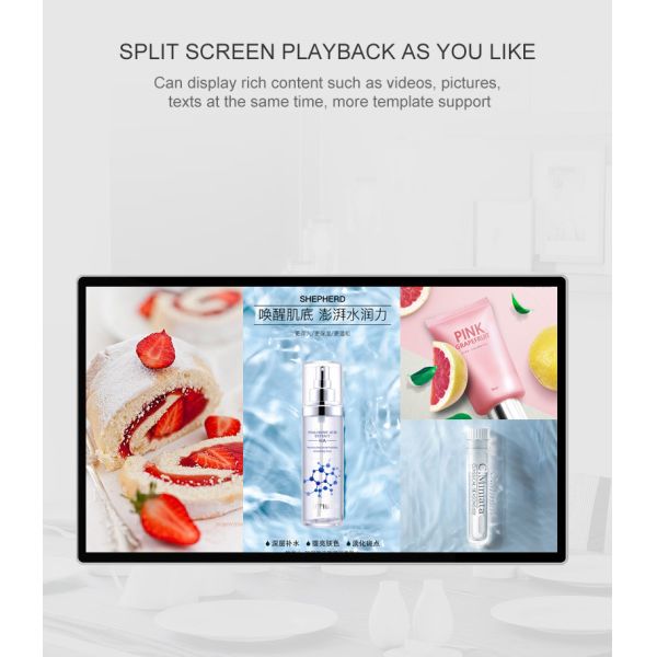 65 75 85 Inch Player Advertising Ultra Thin HD Wall Lcd Panel For Video Wall