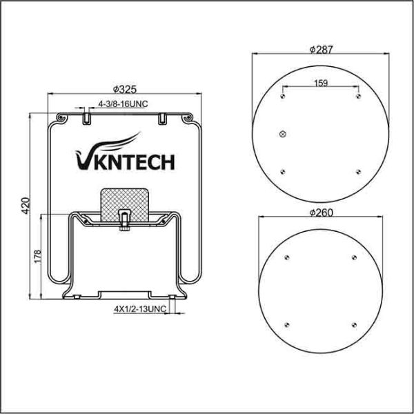 S7128 Natural Rubber Air Spring/1R14-025 Air Suspension Spring Parts For OEM Piston Steel W01-358-9156 11 10.5-21 A 370