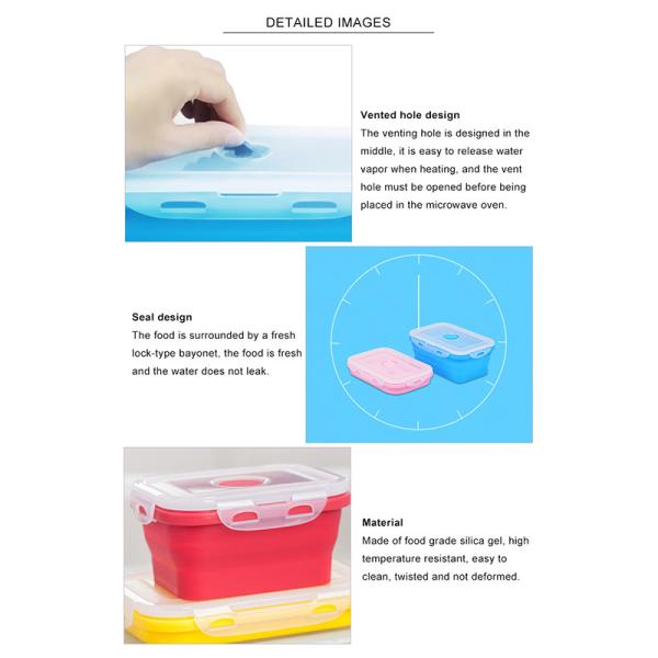 FDA aprovou Mini Silicone Collapsible Lunch Box portátil