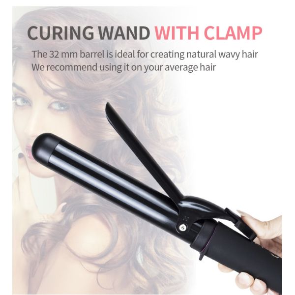 MeStar 240V Professional Hair Curler , Ceramic 1.25 In Curling Wand