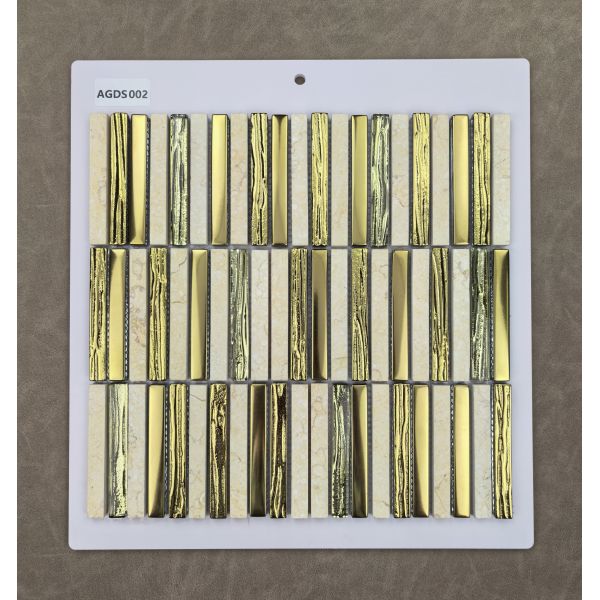 Acid-Resistant And Antibacterial Yellow 282x294mm Natural Stone Mosaics For Office And Bathroom